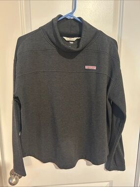 Vineyard Vines Charcoal Gray Funnel Neck Sweatshirt